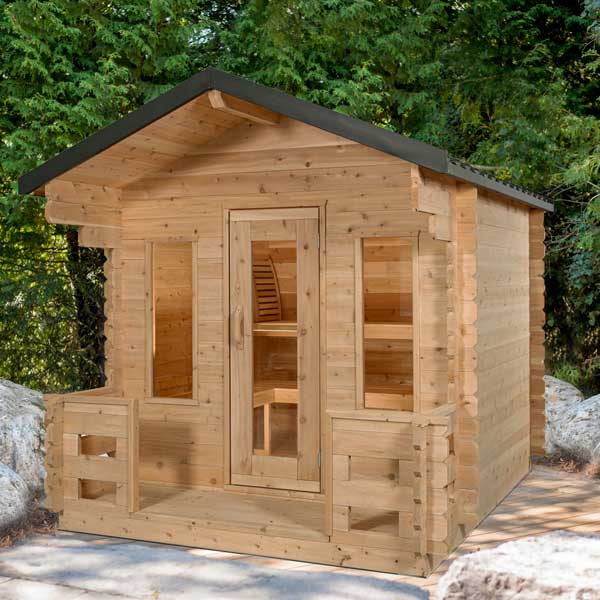 CT Georgian Cabin Sauna with Porch Wood Burning