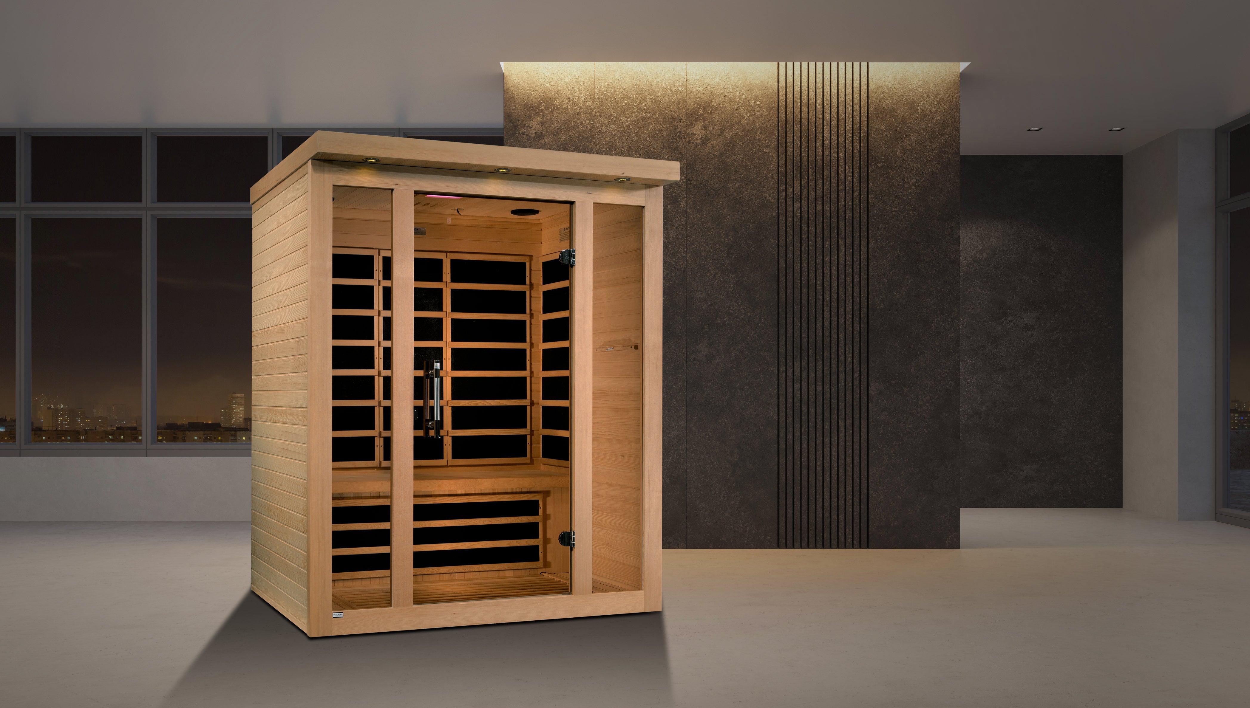 Dynamic Vila 3-person Ultra Low EMF (Under 3MG) FAR Infrared Sauna (Canadian Hemlock)