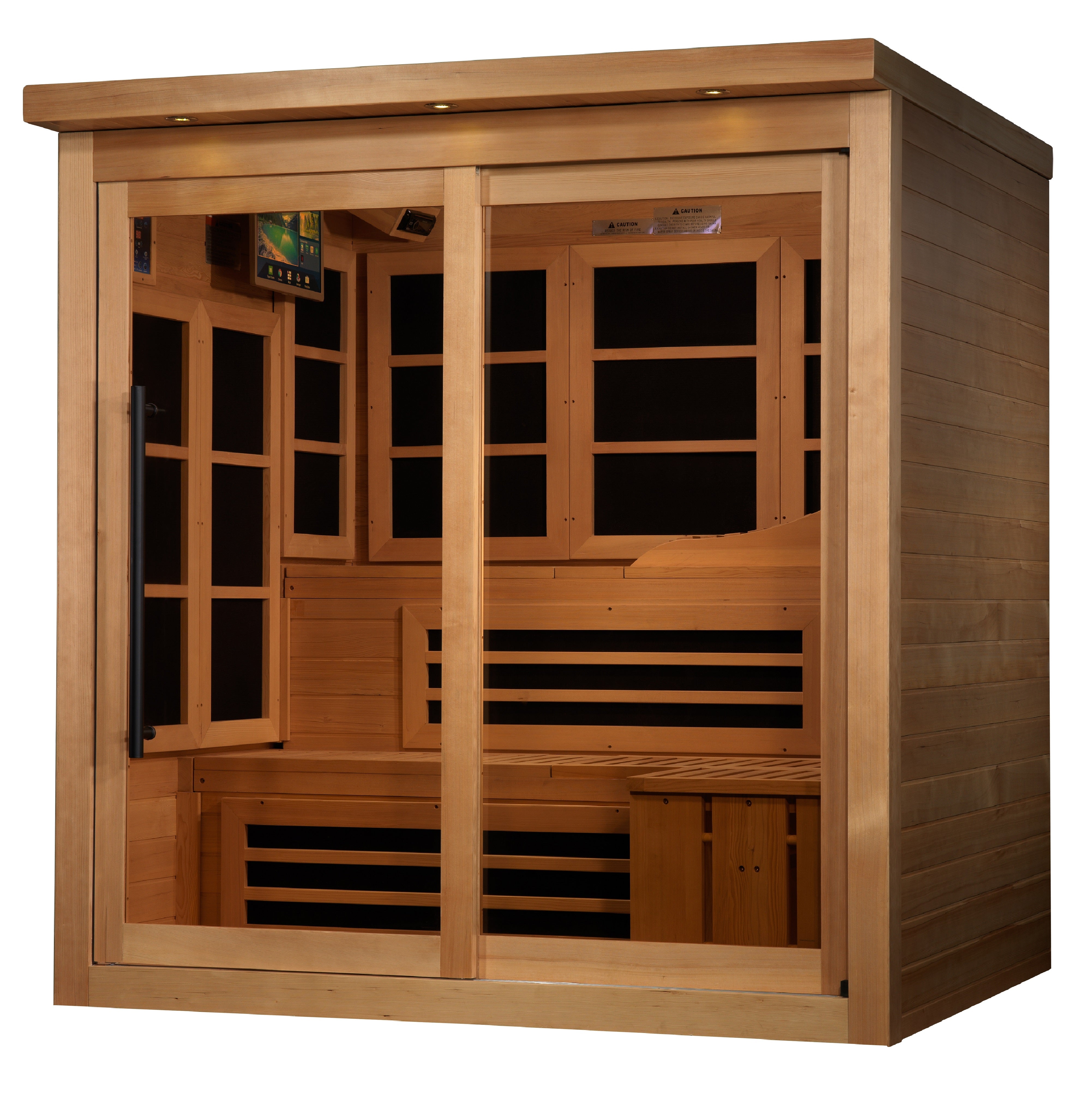 Golden Designs Monaco Limited Edition 6-person PureTech™ Near Zero EMF (Under 2MG) FAR Infrared Sauna (Canadian Hemlock)