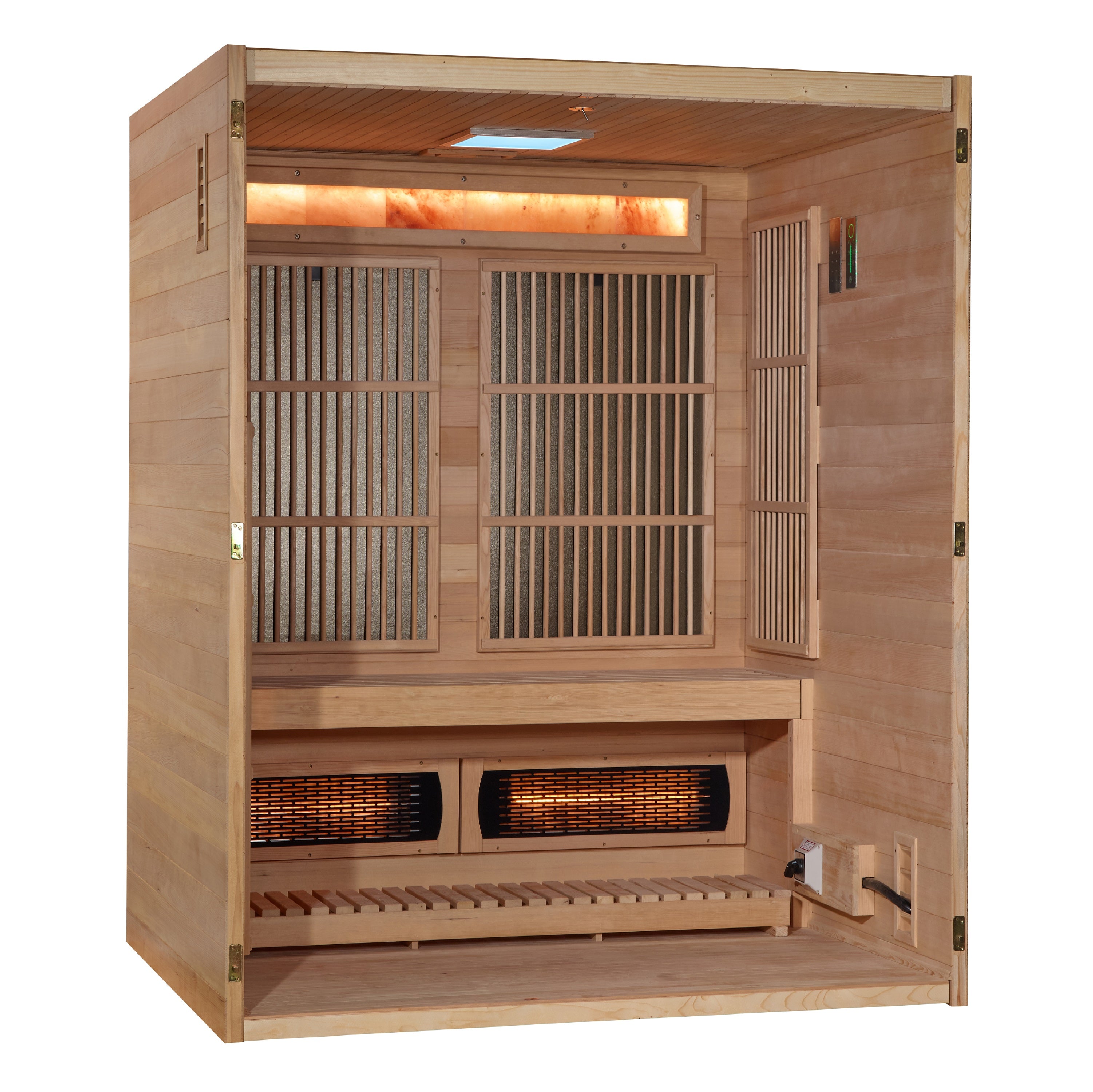 Golden Designs 2025 Soria 3 Per Hybrid Sauna (Indoor). Full Spectrum and Harvia Traditional Stove