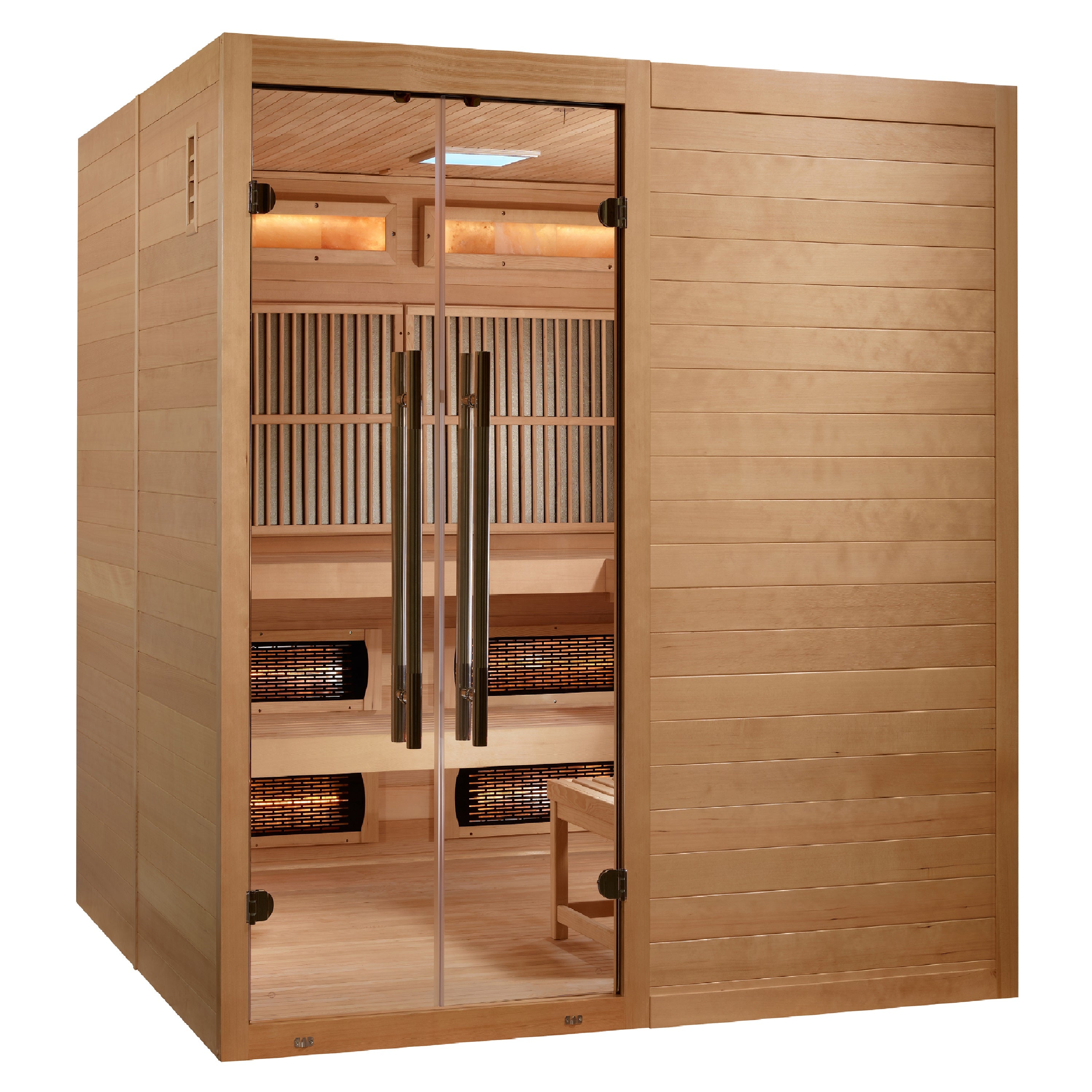 Golden Designs 2025 Toledo 6 Per Hybrid Sauna (Indoor). Full Spectrum and Harvia Traditional Stove