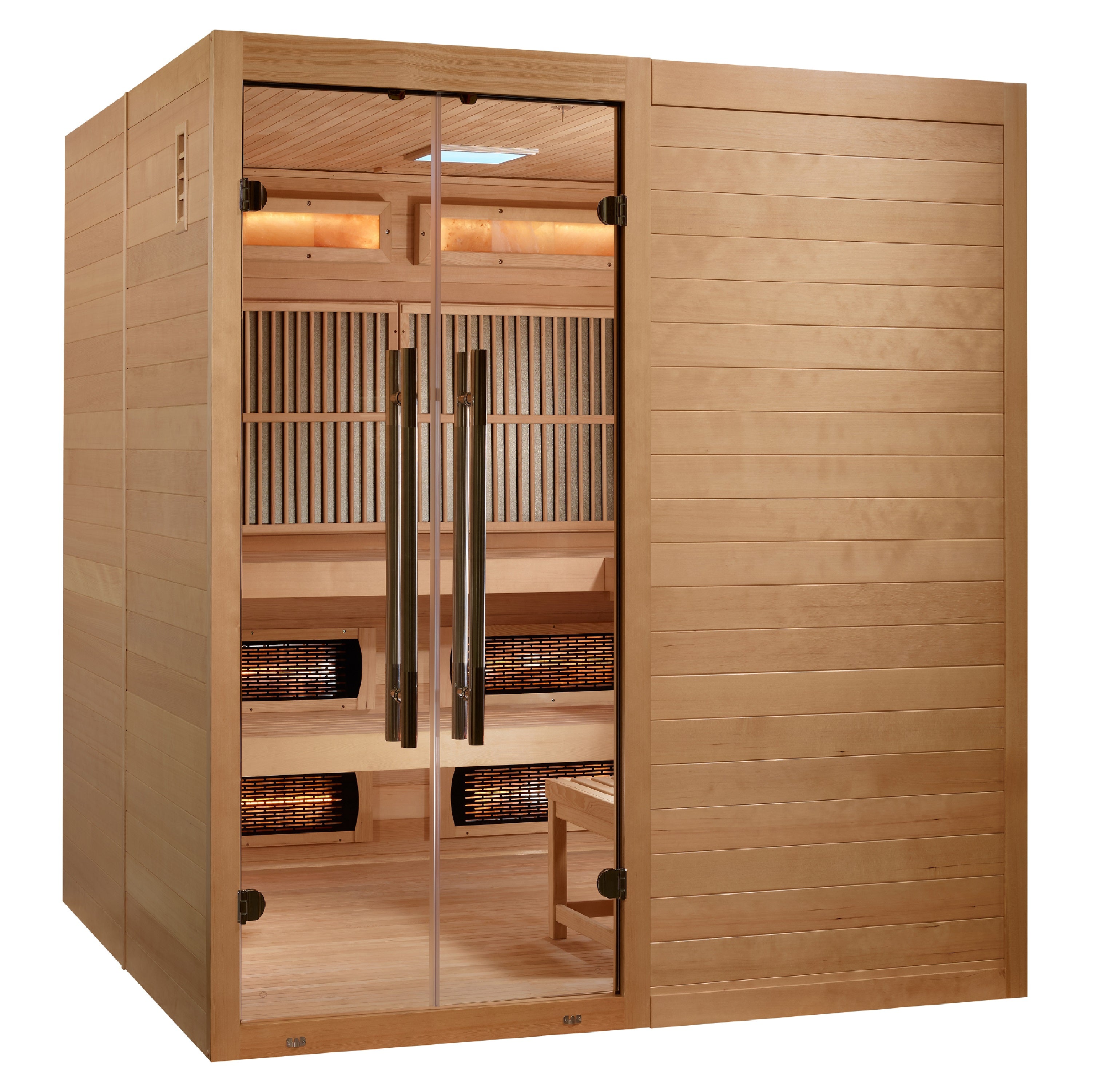 Golden Designs 2025 Toledo 6 Per Hybrid Sauna (Indoor). Full Spectrum and Harvia Traditional Stove