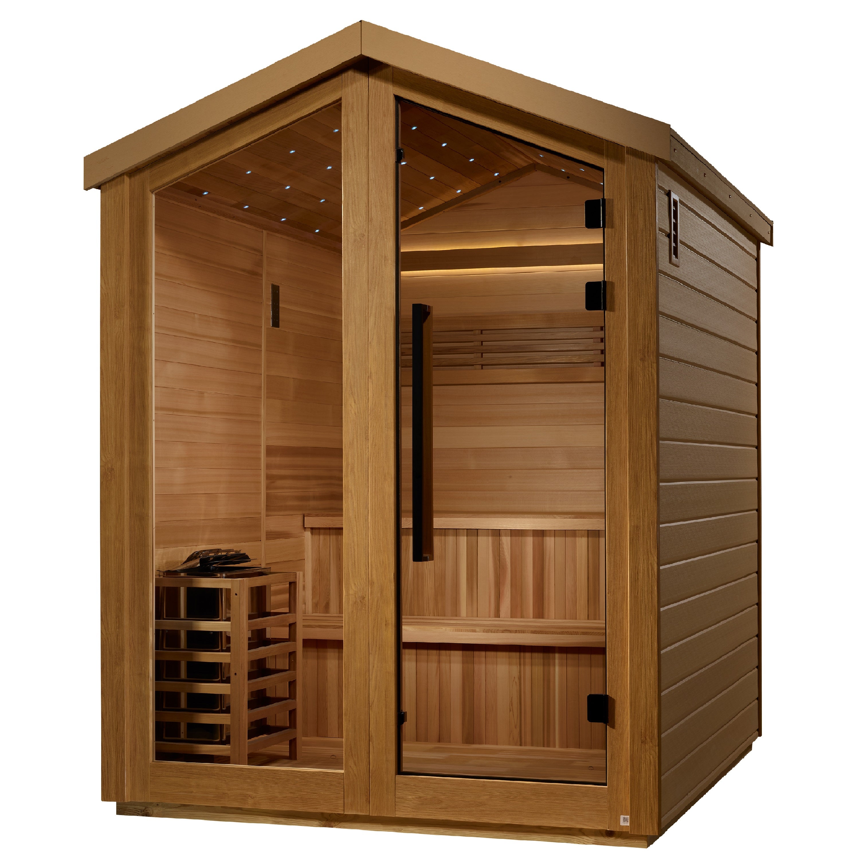 Golden Designs Kaarina 6 Person Outdoor Traditional Sauna - Canadian Red Cedar Interior