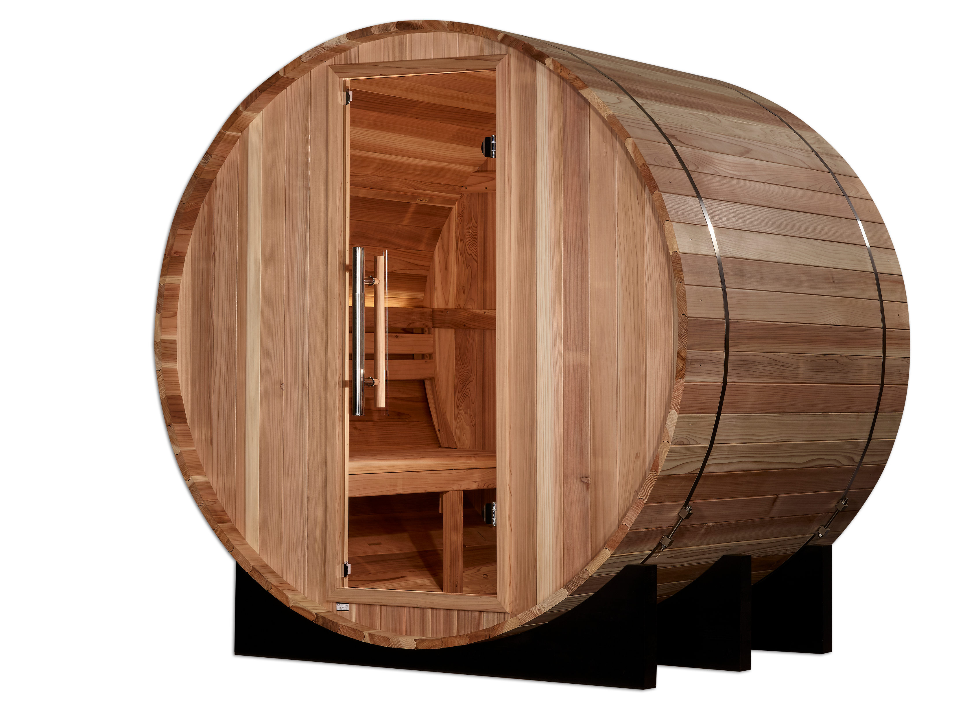 Golden Designs "St. Moritz" 2 Person Barrel Traditional Sauna -  Pacific Cedar