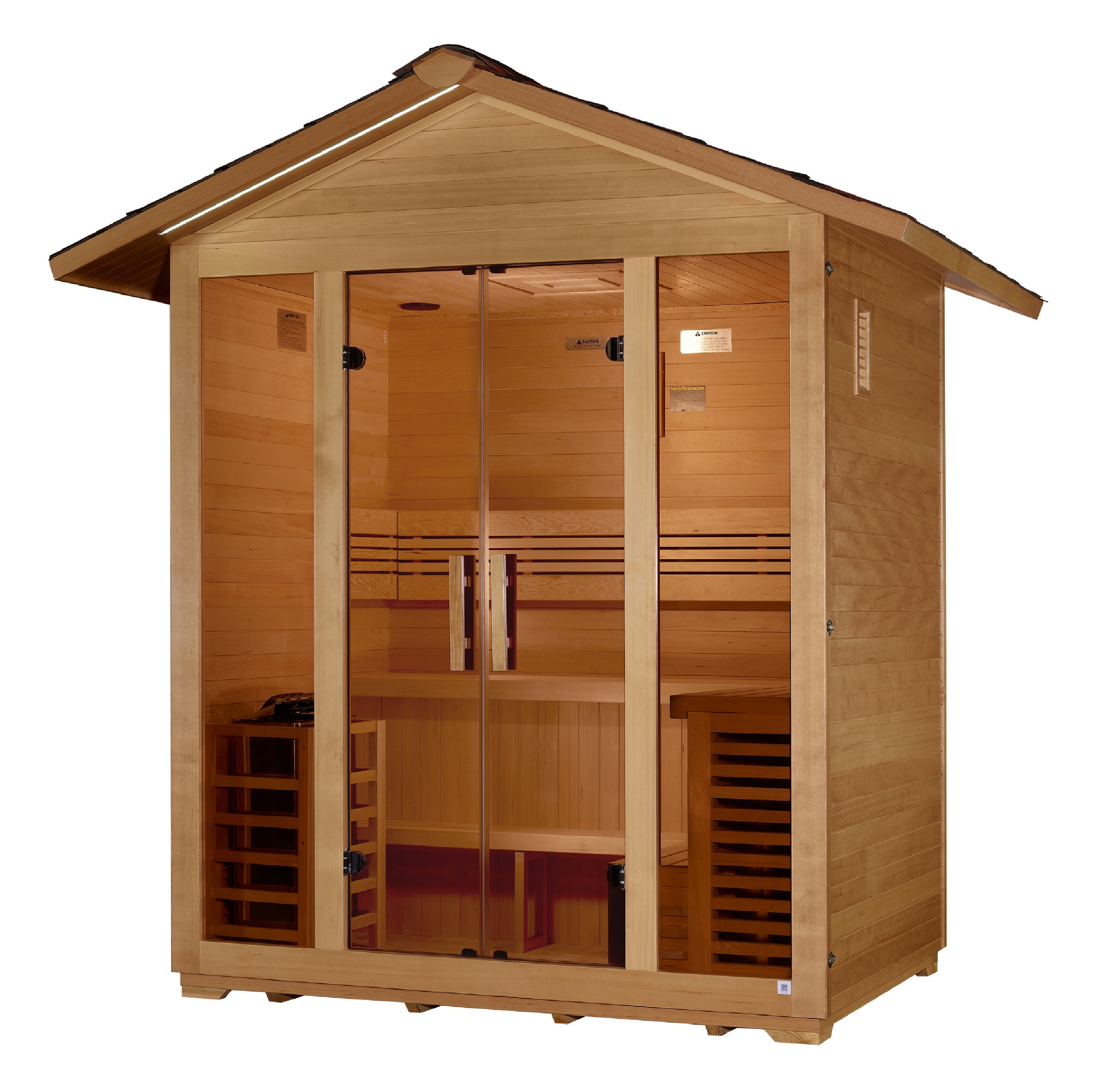 Golden Designs "Vorarlberg" 5 Person Traditional Outdoor Sauna -  Canadian Hemlock