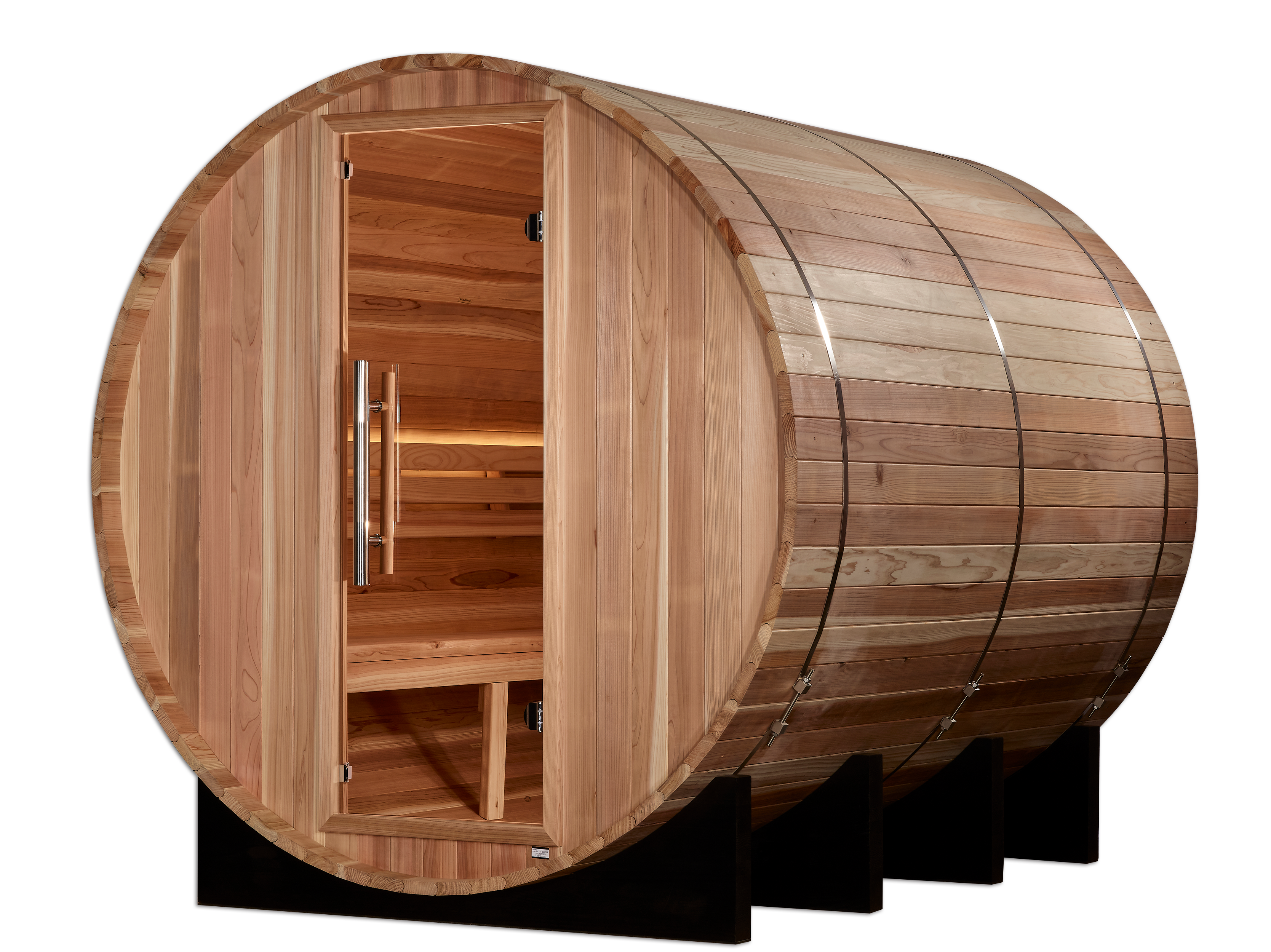 Golden Designs "Klosters" 6 Person Barrel Traditional Sauna -  Pacific Cedar