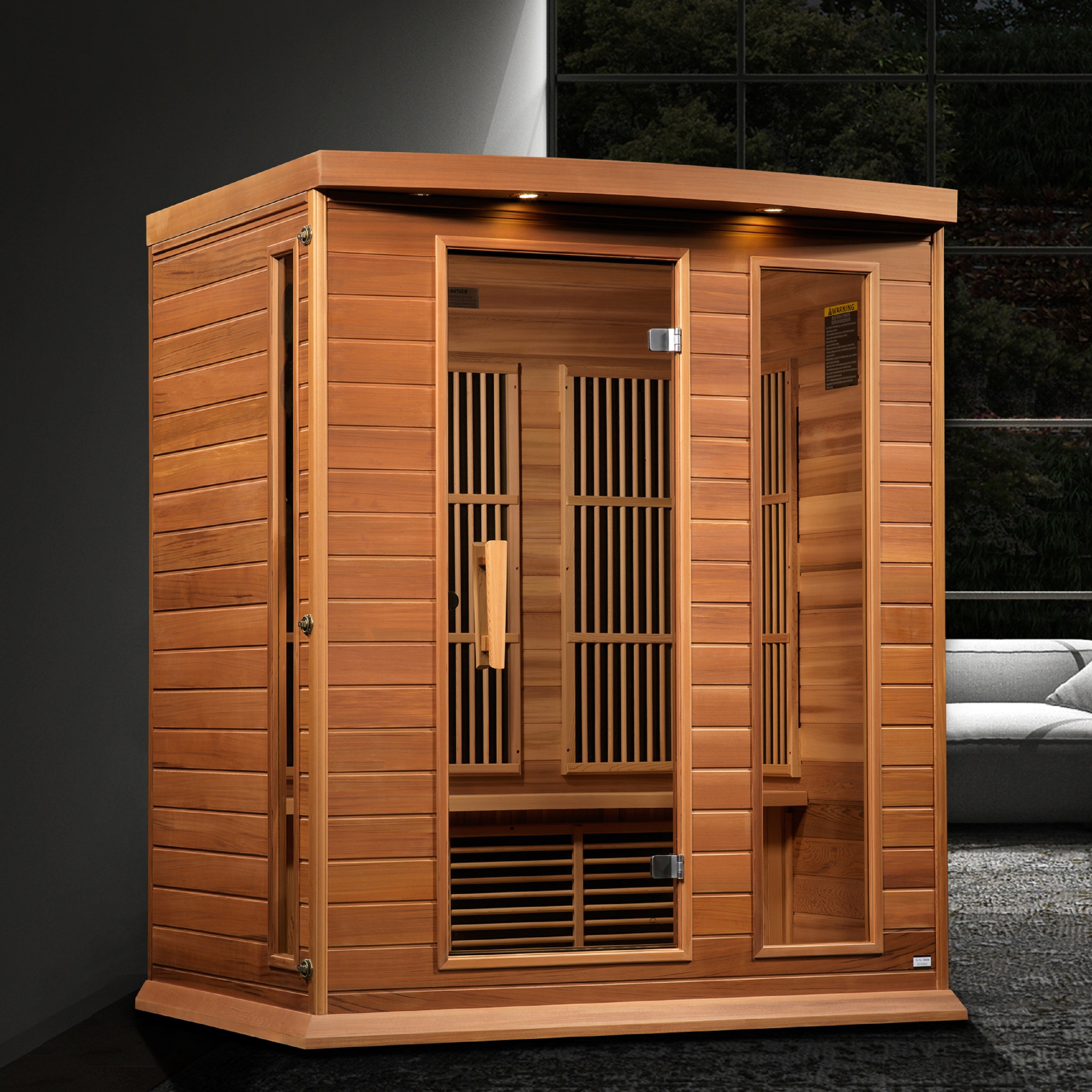 Maxxus 3-Person Near Zero EMF (Under 2MG) FAR Infrared Sauna (Canadian Red Cedar)