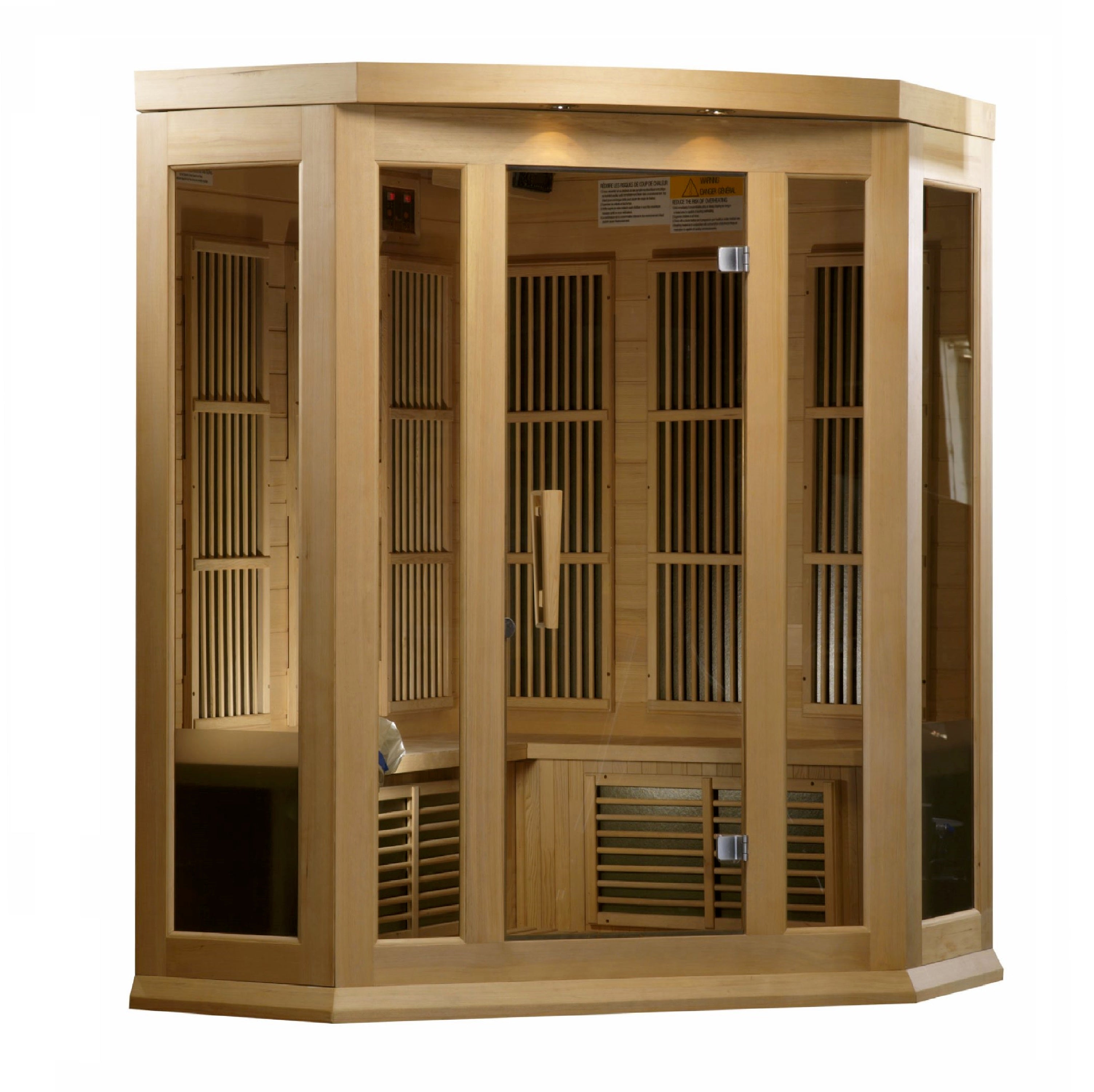 Maxxus 3-Person Corner Low EMF (Under 8MG) FAR Infrared Sauna (Canadian Hemlock)