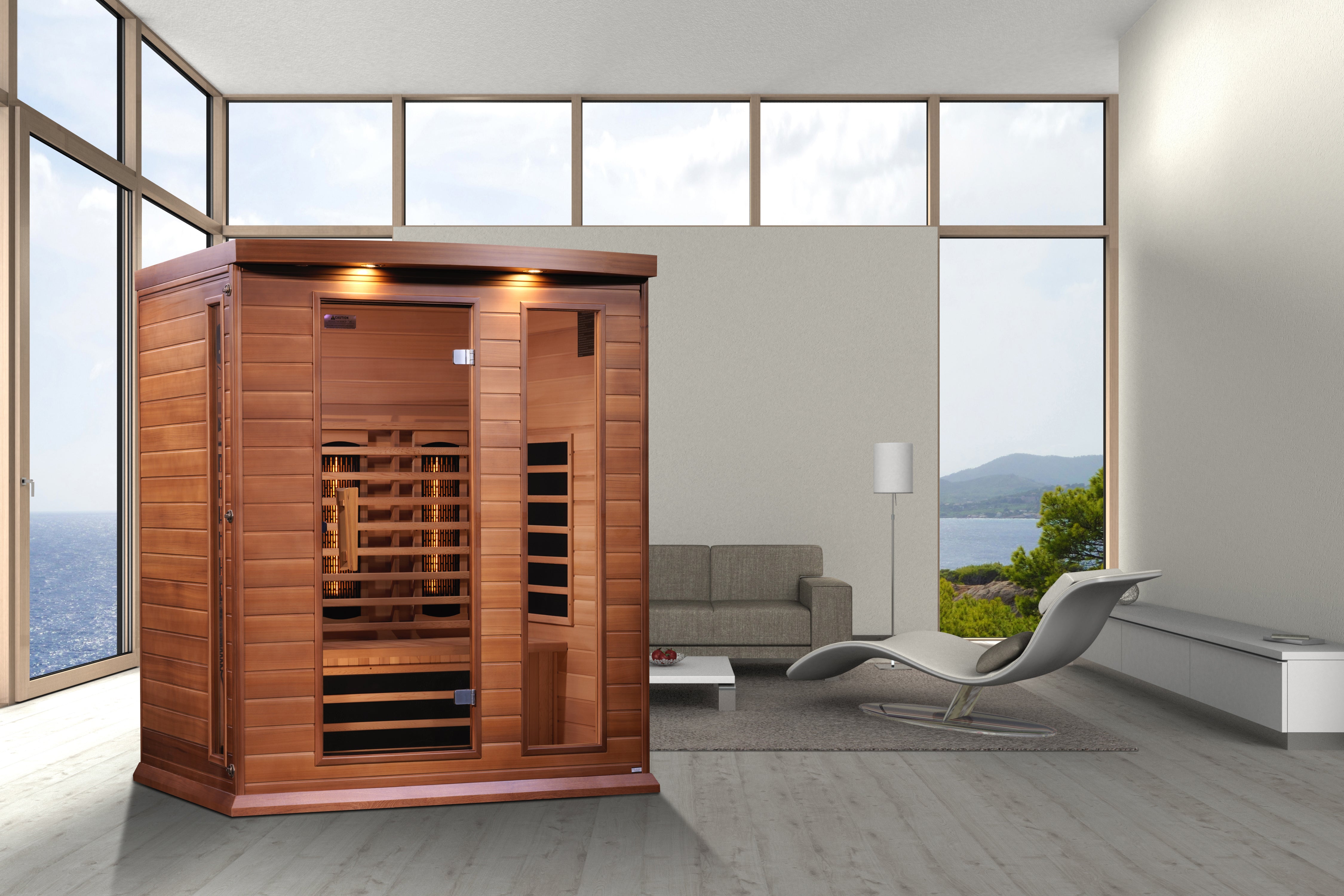 Maxxus 3-Person Full Spectrum Near Zero EMF (Under 2MG) FAR Infrared Sauna (Canadian Red Cedar)